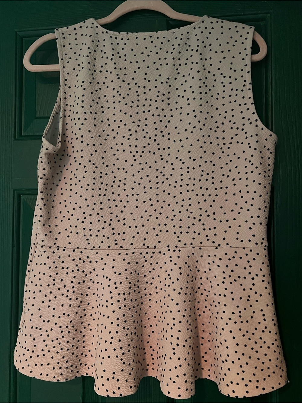 Elle Pink Dot Sleeveless Peplum Top - Picture 5 of 8
